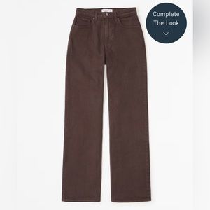 Abercrombie & Fitch Curve Love High Rise 90s Relaxed Jean - Dark Brown - 28